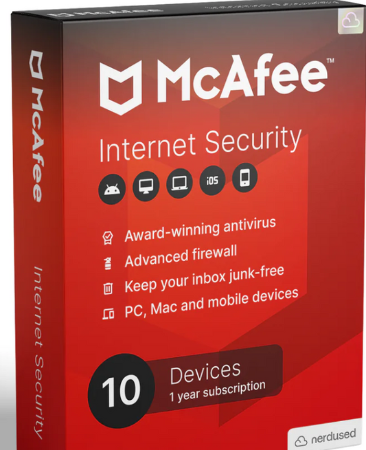 McAfee Internet Security Bind Key 10 Devices 1 Year